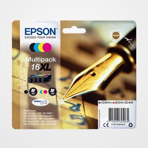 CARTUCHO INKJET EPSON T163640 Nº16XL WF-2010W/2510WF/2520NF/2530WF/2540WF MULTIPACK