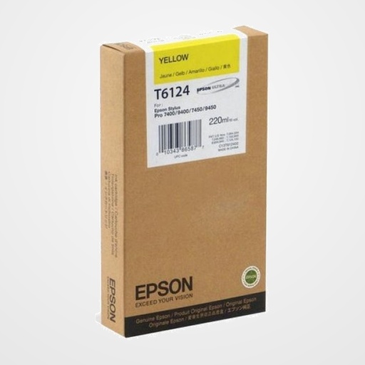 CARTUCHO INKJET EPSON  T612400 STYLUS PRO 7450/9450/7400/9400/7880/9880/7800/9800 AMARILLO 220ML