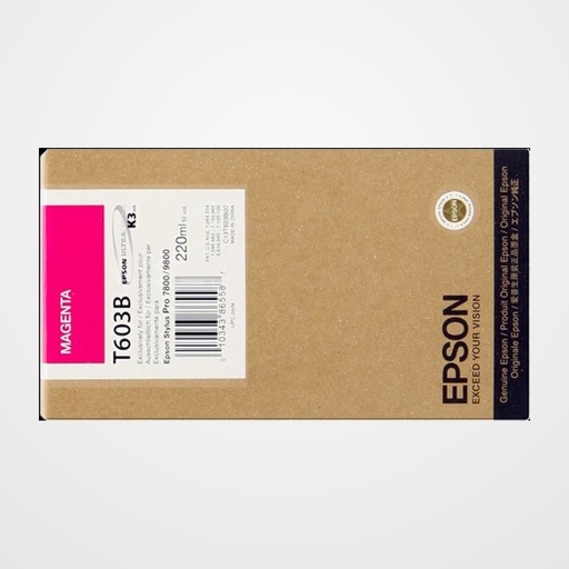 CARTUCHO INKJET EPSON T603B00 STYLUS PRO 7800/7880/9800/9880 MAGENTA 220ML