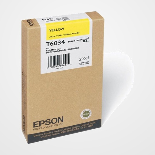 CARTUCHO INKJET EPSON T603400 STYLUS PRO 7800/7880/9800/9880 AMARILLO 220ML