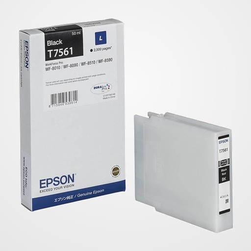 CARTUCHO INKJET EPSON T756140 WORKFORCE PRO WF-8010/8090/8090 D3TWC/8510/8590/8590 D3TWFC NEGRO 50ML