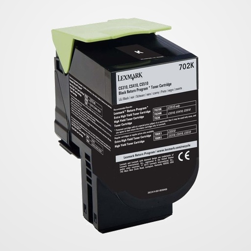 TONER LEXMARK 70C20K0 CS310DN/310N/410DN/410DTN/410N/510DE/510DTE NEGRO (1.000 PAG.)
