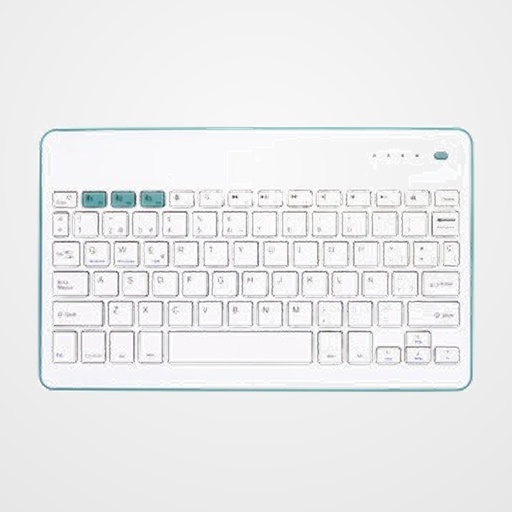 TECLADO SILVER HT QWERTY BLUETOOTH BLANCO Y AZUL