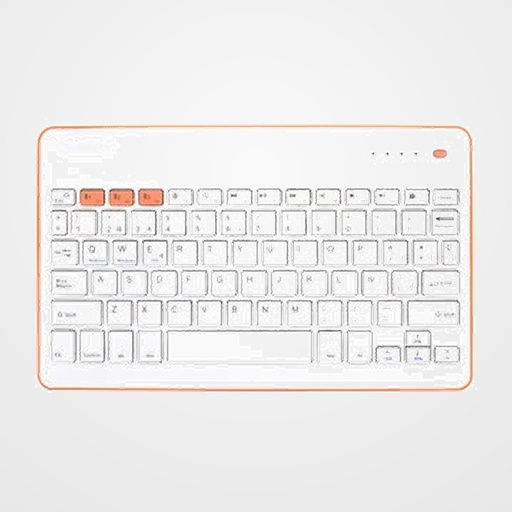 TECLADO SILVER HT QWERTY BLUETOOTH BLANCO Y MELOCOTON