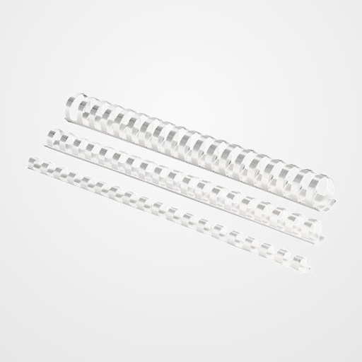 CANUTILLO PLASTICO FELLOWES 21 anillas paso US BLANCO 32 mm OVALADO CAJA de 50
