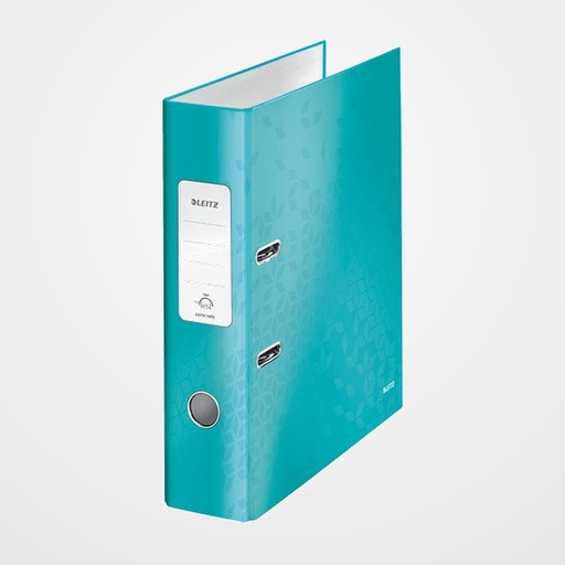 ARCHIVADOR palanca LEITZ WOW A4 180º 80mm TURQUESA METALIZADO