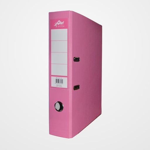 ARCHIVADOR palanca OLEF PLASTIF.COLOR A4 75mm ROSA