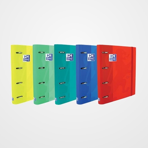 CARPEBLOC OXFORD SCHOOL EUROPEANBINDER TOUCH A4+ 4 an.MIXTAS 35mm con RECAMBIO 100 hj. CUADRIC.5x5 SURTIDO (col. Vivos)