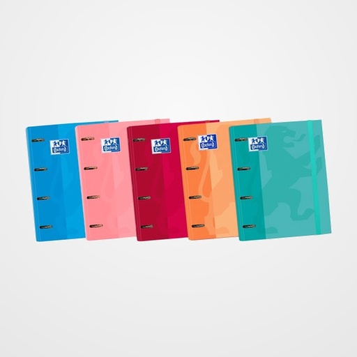 CARPEBLOC OXFORD SCHOOL EUROPEANBINDER CLASSIC A4+ 4 an.MIXTAS 35mm con RECAMBIO 100 hj. CUADRIC.5x5 SURTIDO (col. Tendencia)