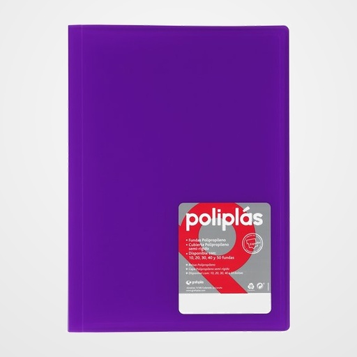 CARPETA FUNDAS (TARIFARIO) GRAFOPLAS PP FLEXIBLE POLIPLAS TRANS. Fº 20 F. MALVA