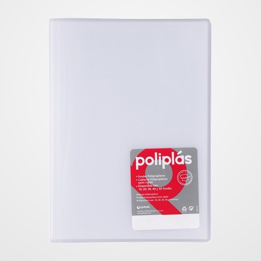 CARPETA FUNDAS (TARIFARIO) GRAFOPLAS PP FLEXIBLE POLIPLAS TRANS. Fº 50 F. CRISTAL
