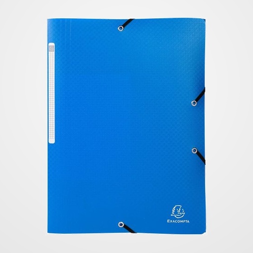 CARPETA de GOMAS y SOLAPAS EXACOMPTA PP OPACO A4 con ETIQUETA AZUL