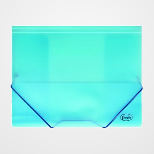 CARPETA de GOMAS y SOLAPAS FOROFIS PP A4 TRASLUCIDO AZUL