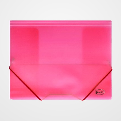 CARPETA de GOMAS y SOLAPAS FOROFIS PP A4 TRASLUCIDO ROJO
