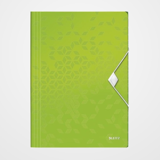 CARPETA de GOMAS y SOLAPAS LEITZ WOW PP A4 VERDE