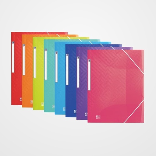 CARPETA de GOMAS y SOLAPAS OXFORD/ELBA URBAN PP TRANSLUCIDO A4+ con ETIQUETA SURTIDO (8 colores)