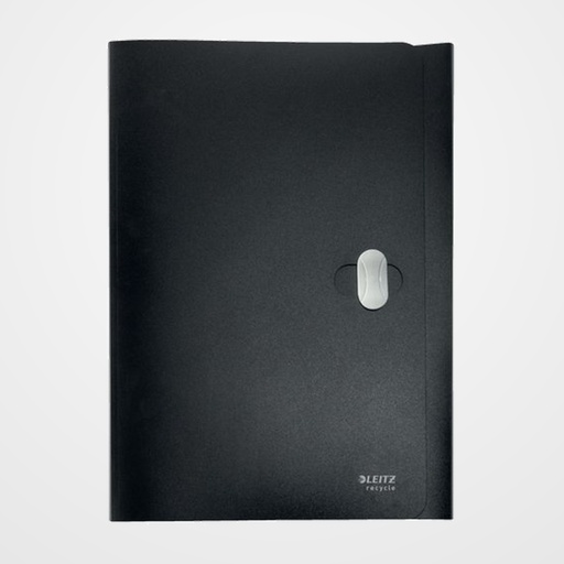 CARPETA LEITZ RECYC LE 3 SOLAPAS  PP CIERRE GIRATORIO NEGRO