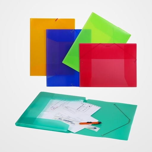 CARPETA de DIBUJO CARCHIVO PP TRANS. GOMAS y SOLAPAS A3 VERDE