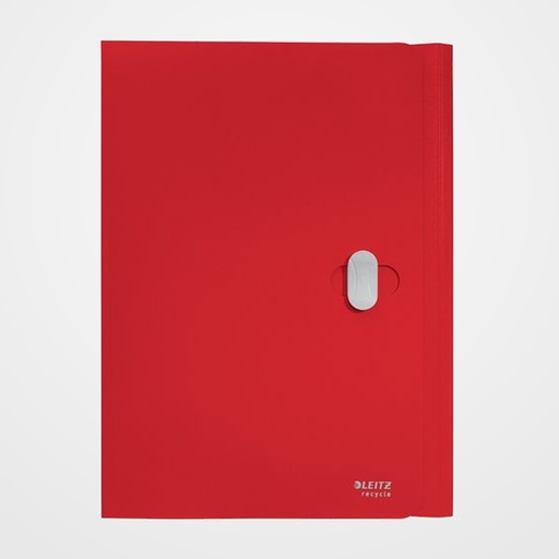 CARPETA LEITZ RECYCLE 3 SOLAPAS PP CIERRE GIRATORIO A4 ROJO