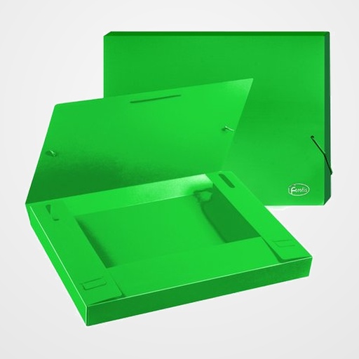 CARPETA de PROYECTOS FOROFIS PP A4 GOMAS 3 cm VERDE