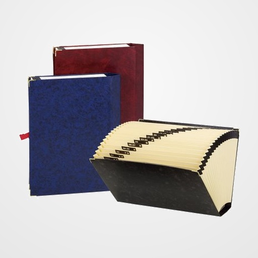 CLASIFICADOR ACORDEON CARCHIVO CARTON FORR. Fº 20 DPTOS.(A-Z) con CANTONERAS 3 colores