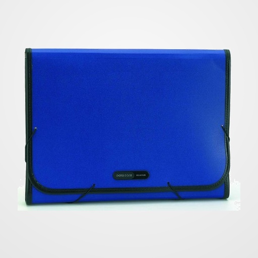 CLASIFICADOR ACORDEON DATABANK PP OPACO A4 12 DPTOS.RIBETE y GOMAS AZUL