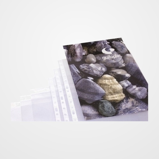 FUNDA MULTITALADRO GRAFOPLAS PP  70µ LISO A4 11 TAL.RFZO. PAQUETE de 100