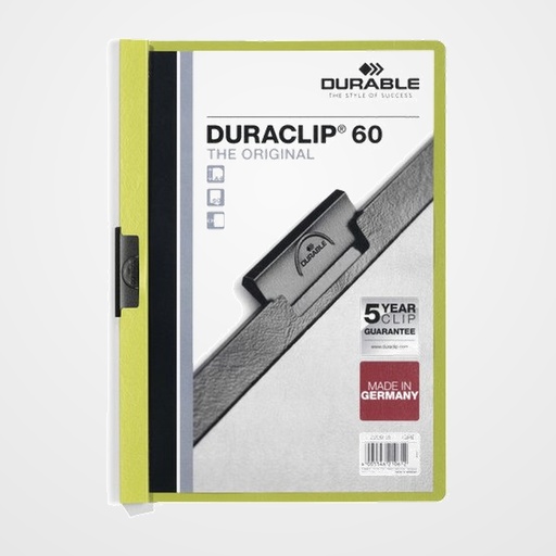 DOSIER CLIP DURACLIP PVC A4 2209 pinza METAL 60h VERDE CLARO