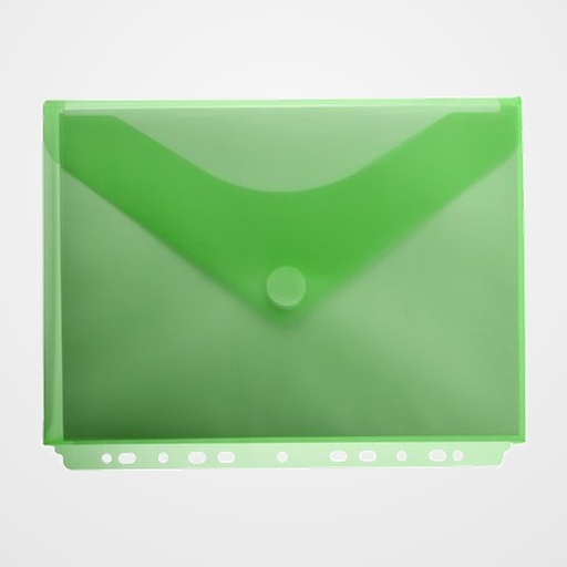 DOSIER SOBRE OFFICE BOX FUELLE PP VELCRO A4+ MULTITALADRO VERDE TRANSPARENTE