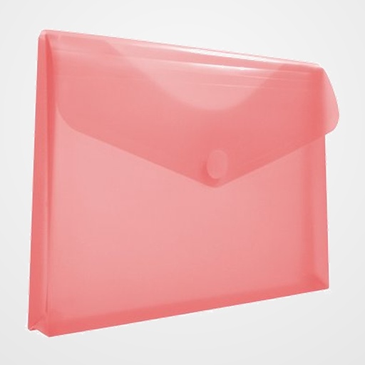 DOSIER SOBRE OFFICE BOX FUELLE PP VELCRO A4+ ROJO TRANSPARENTE