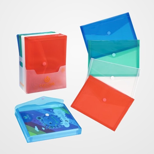 DOSIER SOBRE CARCHIVO FUELLE PP VELCRO A4 CRISTAL
