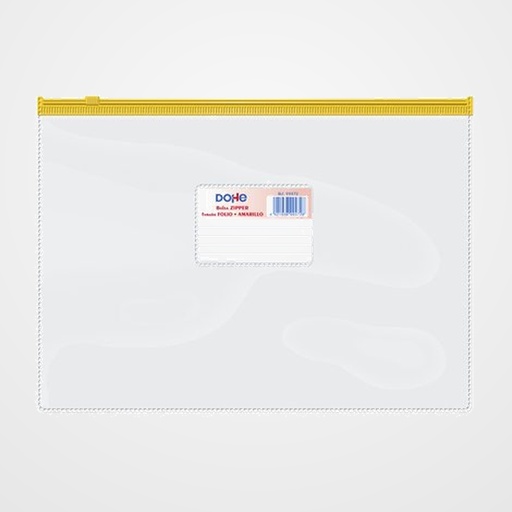DOSIER SOBRE DOHE ZIPPER Fº APAISADO PVC TRASPARENTE/AMARILLO