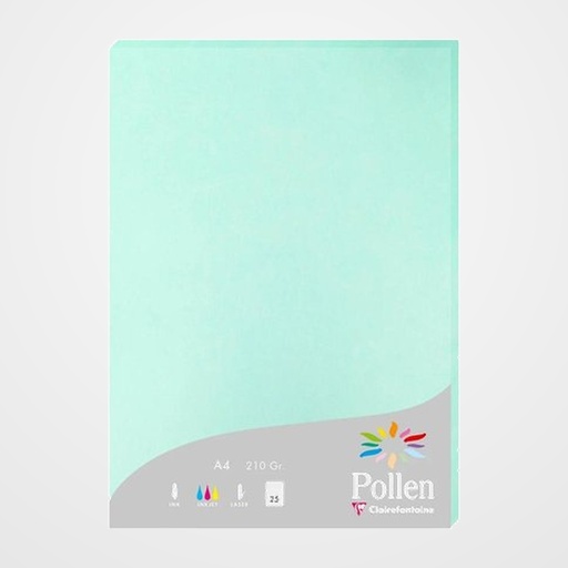PAPEL CLAIREFONTAINE POLLEN A4 210g 25h VERDE JADE