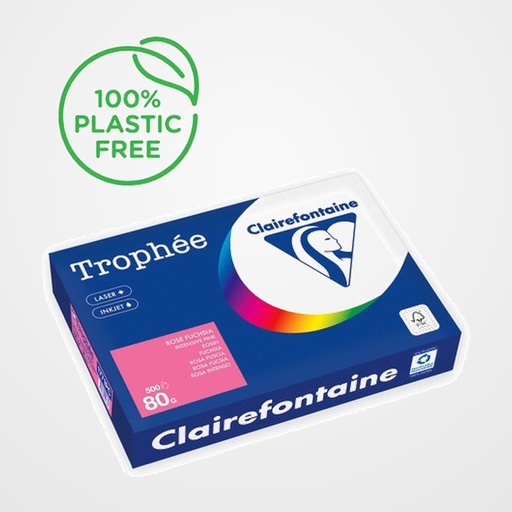 PAPEL de COLOR A4 CLAIREFONTAINE TROPHEE 80g 500h VIVO ROSA FUCSIA