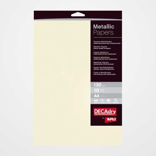 PAPEL METALIZADO A4 APLI 130g 10h CHAMPAN