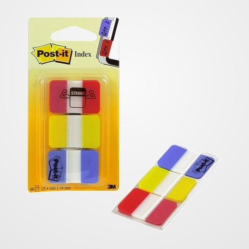 BANDERITAS ADHESIVAS POST-IT 686 RIGIDO (AMARILLO-AZUL-ROJO)