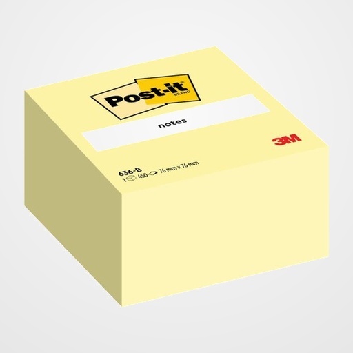TACO NOTAS POST-IT CUBO 76X76 450H. AMARILLO