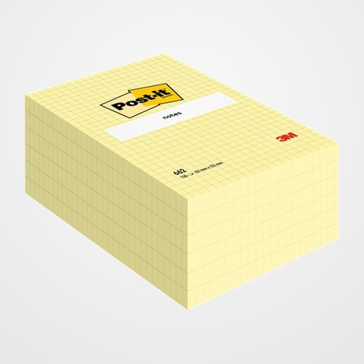 TACO NOTAS POST-IT 662  102X152 CON CUADROS