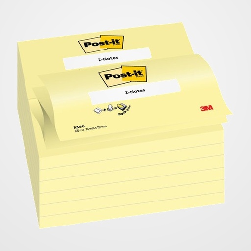 NOTAS ADHESIVAS POST-IT 100h Z NOTES 76x127 (R350)