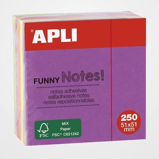 TACO NOTAS APLI 51X51 CUBO 250h BRILLANTE (5x50h)