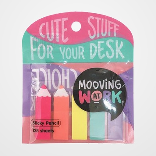 BANDERITAS ADHESIVAS MOOVING LAPIZ COLORES BLISTER de 5