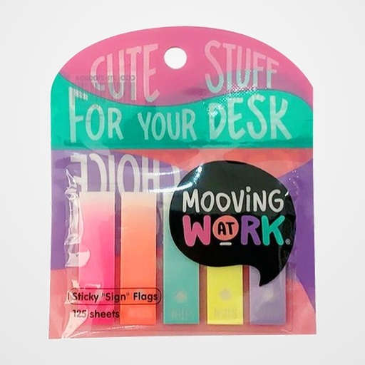 BANDERITAS ADHESIVAS MOOVING SING 12x45mm COLORES TRASLUCIDOS BLISTER de 5