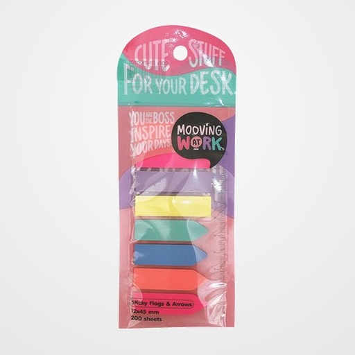 BANDERITAS ADHESIVAS MOOVING 12x45mm COLORES BLISTER de 8