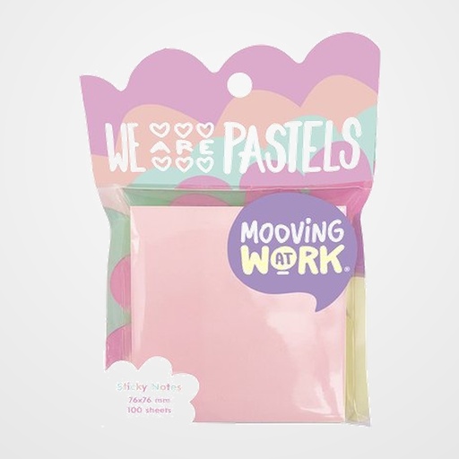 NOTAS ADHESIVAS MOOVING PASTEL 100h 76x76 COLORES SURTIDOS