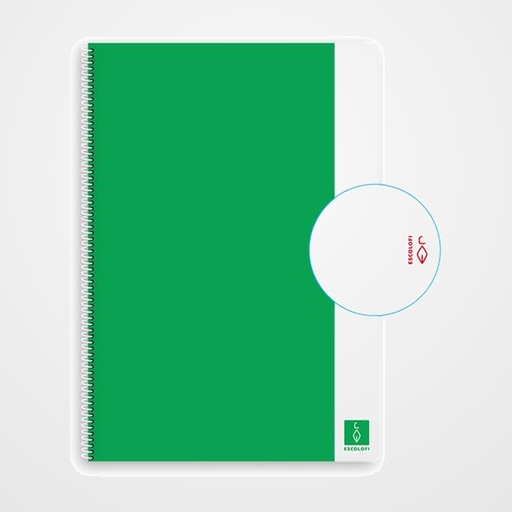 BLOC ESCOLOFI BASIC tapa DURA A4 80h LISO 80g VERDE