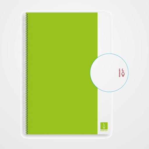 BLOC ESCOLOFI BASIC tapa DURA A4 80h LISO 80g VERDE CLARO