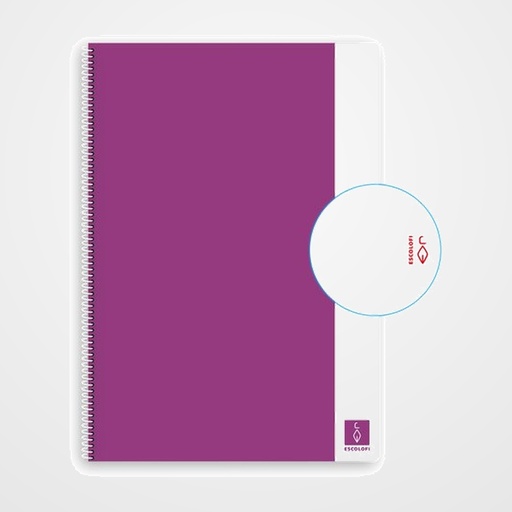 BLOC ESCOLOFI BASIC tapa DURA A4 80h LISO 80g VIOLETA