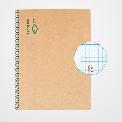 BLOC ESCOLOFI GREEN tapa DURA A4 50h MM 3x3x16 80g RECICLADO CON MARGEN VERDE