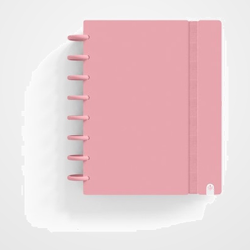 BLOC CARCHIVO INGENIOX PASTEL tapa PP FOAM A5 80h 100g CUADRIC.5x5 ROSA