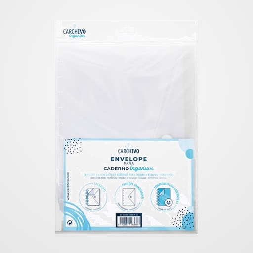 DOSIER SOBRE CARCHIVO INGENIOX PP VELCRO A4 TRANSPARENTE